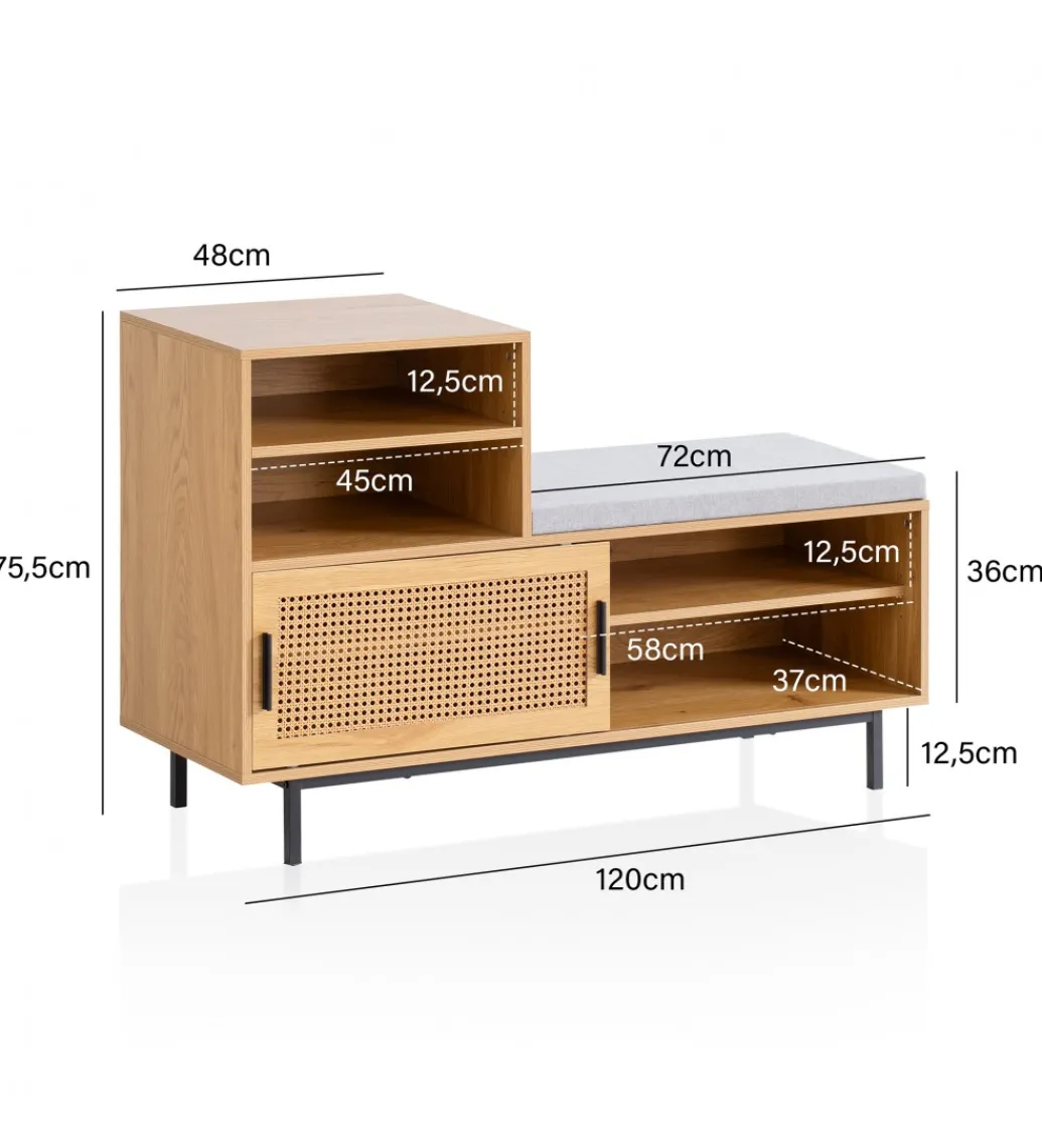 Ławka AMBERT 120 cm w optyce dębu*WOHNLING, GERMANY Best