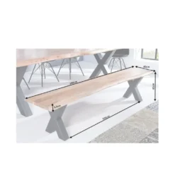 Ławka ARKTYKA Mammut 160 cm drewno akacja honey*Invicta Interior Best