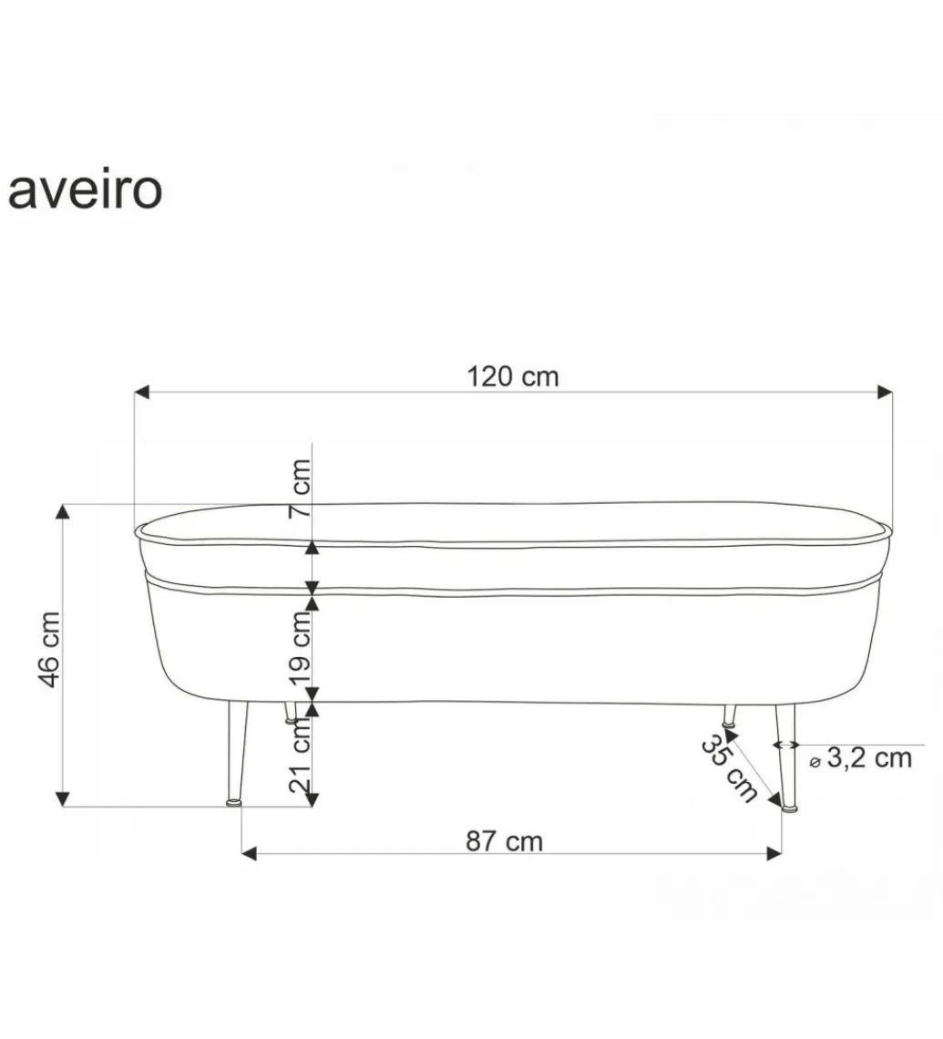 Ławka AVEIRO 120 cm z pojemnikiem Bouclé kremowa*Halmar Hot