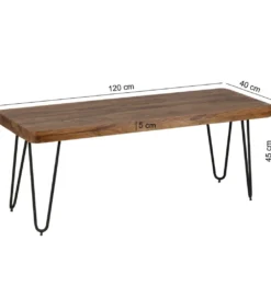 Ławka BAGLI 120 cm drewno sheesham*WOHNLING, GERMANY
