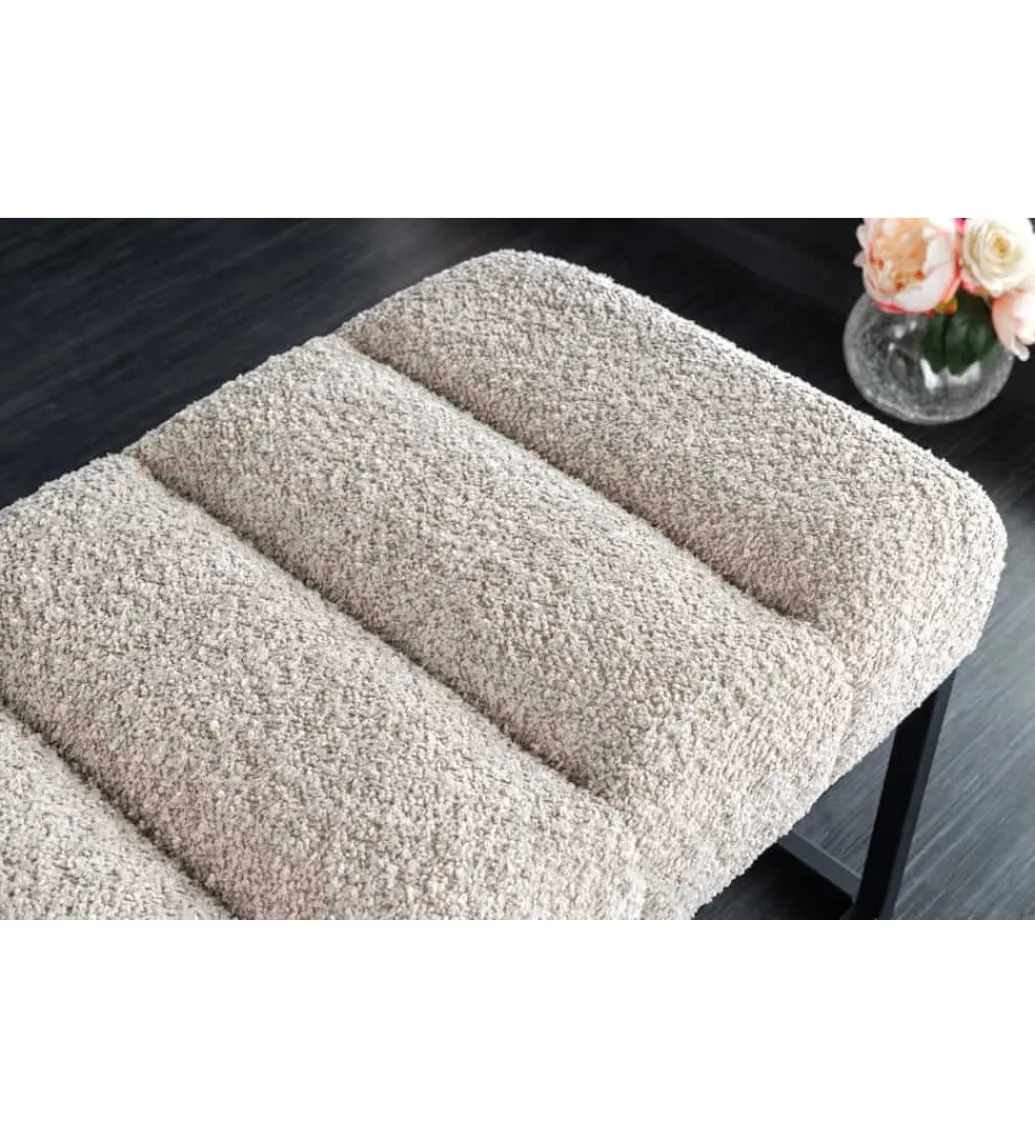 Ławka Baltic 110 cm Bouclé szampański beż*Invicta Interior Outlet