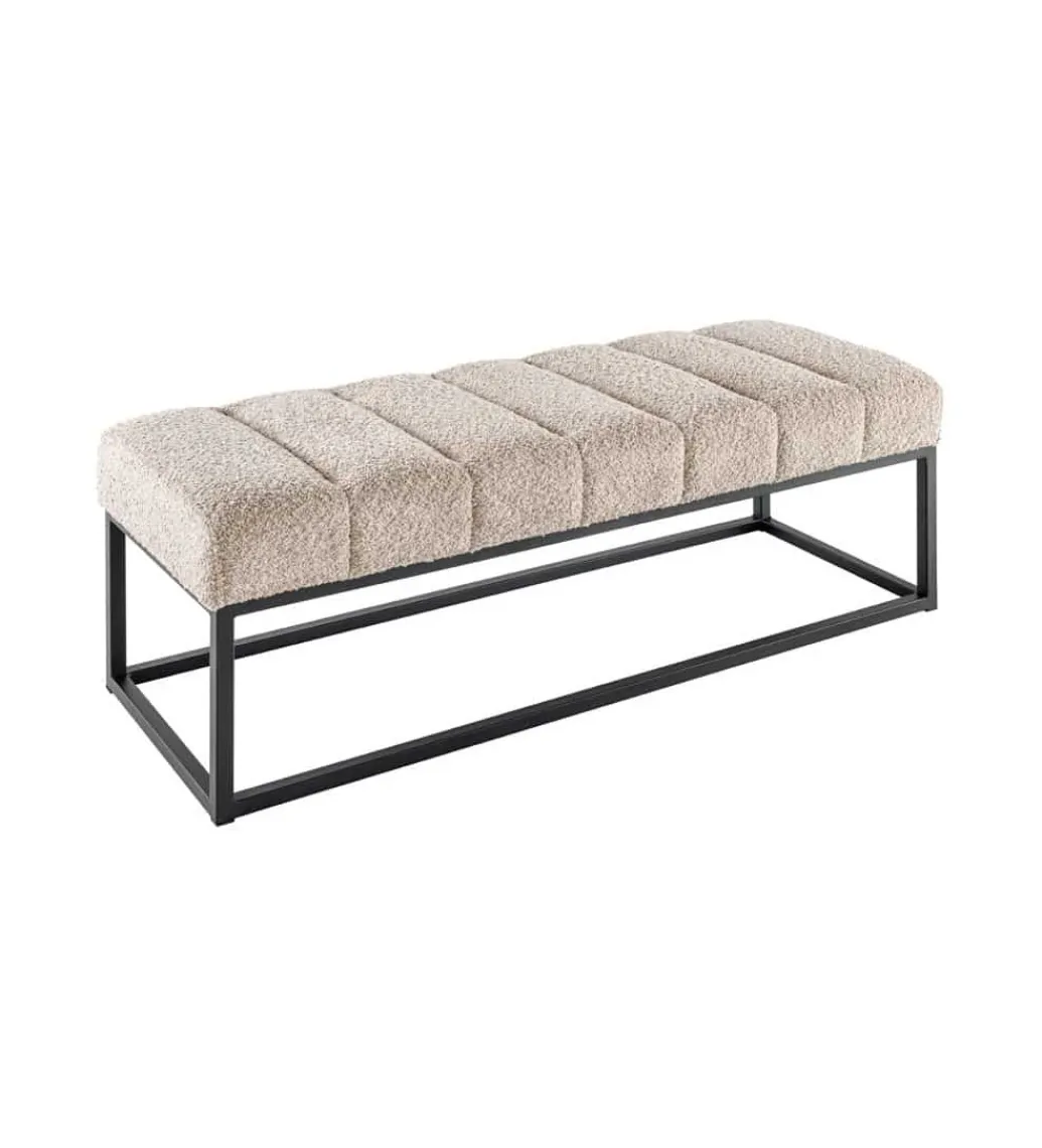 Ławka Baltic 110 cm Bouclé szampański beż*Invicta Interior Outlet