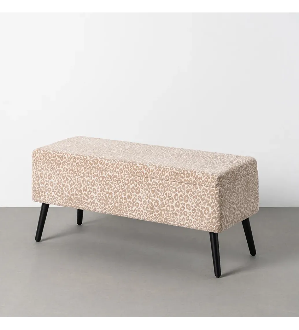 Ławka BAUL 100 cm beżowo kremowa panterka*Zona-Design Outlet