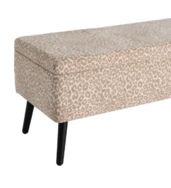 Ławka BAUL 100 cm beżowo kremowa panterka*Zona-Design Outlet