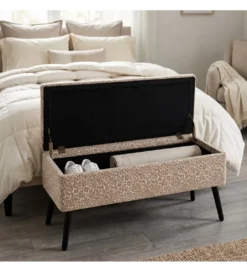 Ławka BAUL 100 cm beżowo kremowa panterka*Zona-Design Outlet