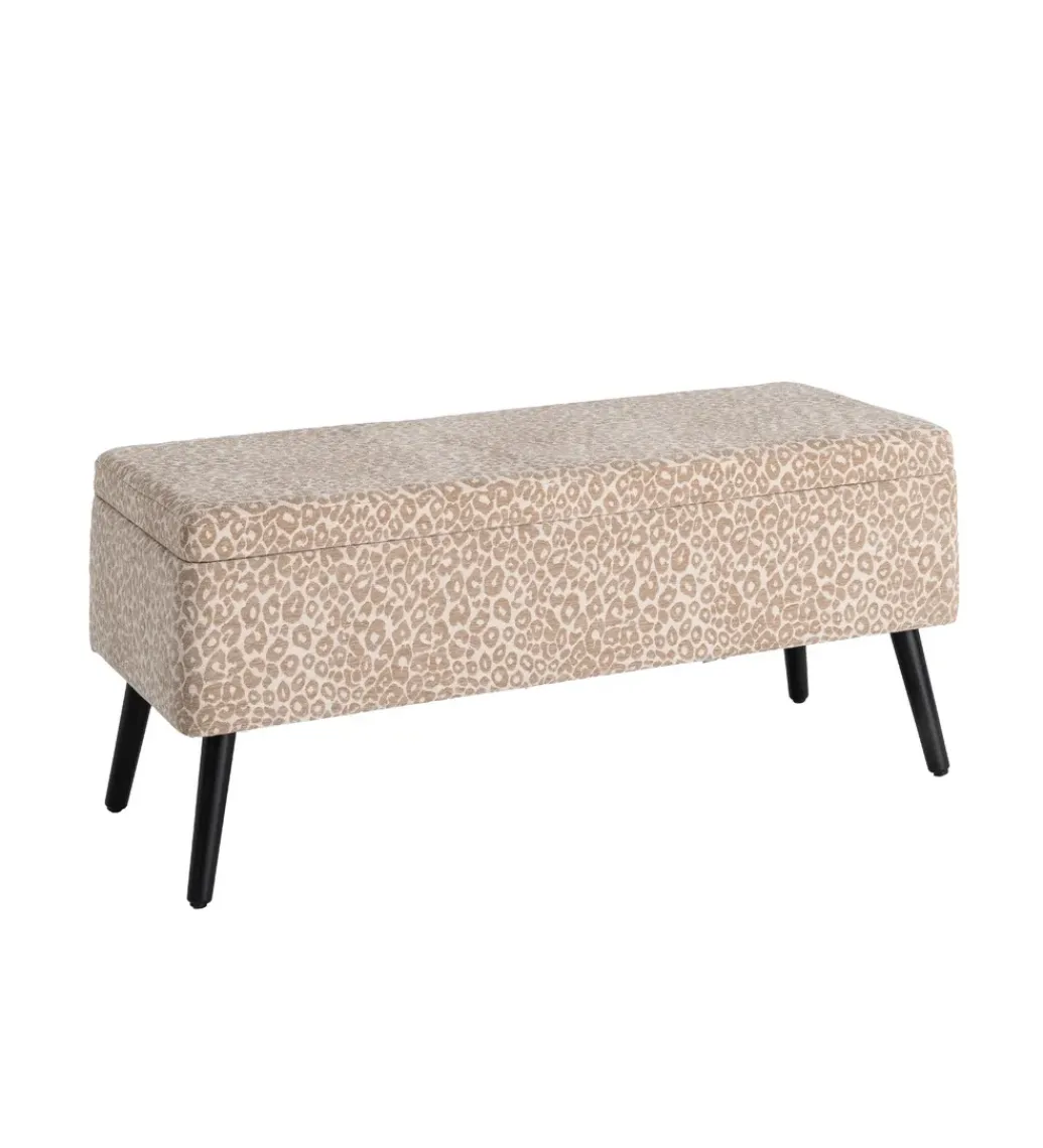 Ławka BAUL 100 cm beżowo kremowa panterka*Zona-Design Outlet