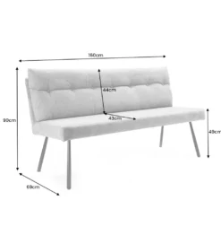 Ławka BIG GEORGE 160 cm szary*Invicta Interior Best