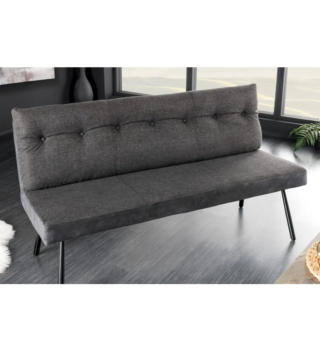 Ławka BIG GEORGE 160 cm welwet antracyt*Invicta Interior Best