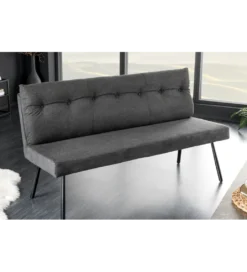 Ławka BIG GEORGE 160 cm welwet antracyt*Invicta Interior Best