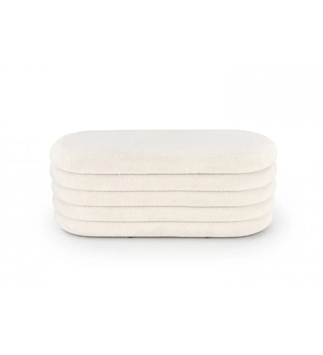 Ławka BLISS 105 cm bouclé kremowe z pojemnikiem*Halmar New