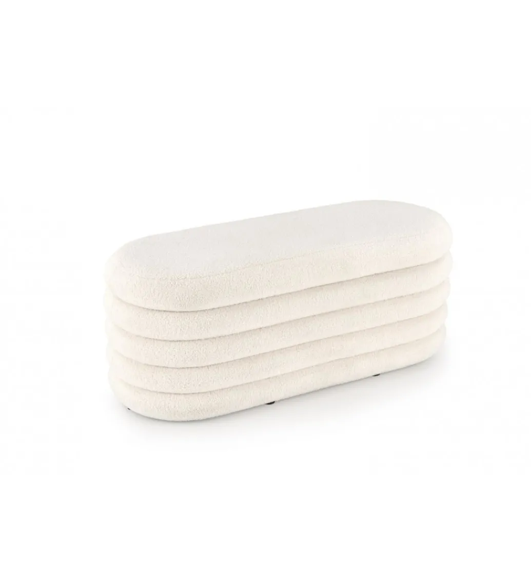 Ławka BLISS 105 cm bouclé kremowe z pojemnikiem*Halmar New