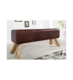 Ławka  Bock II 120 cm skóra*Invicta Interior Clearance