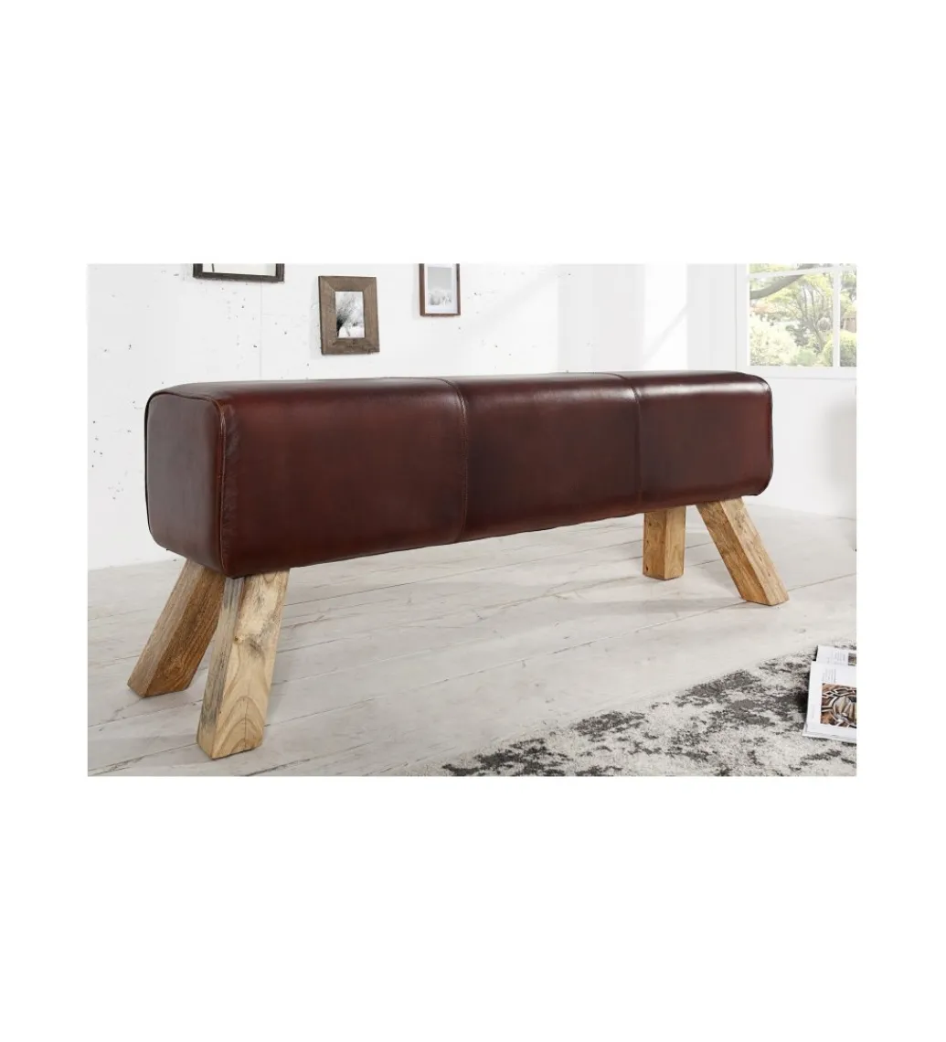 Ławka Bock II 120 cm skóra*Invicta Interior Clearance