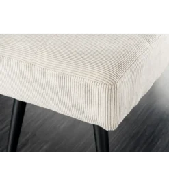Ławka BOUTIQUE 100 cm beżowy sztruks*Invicta Interior Online