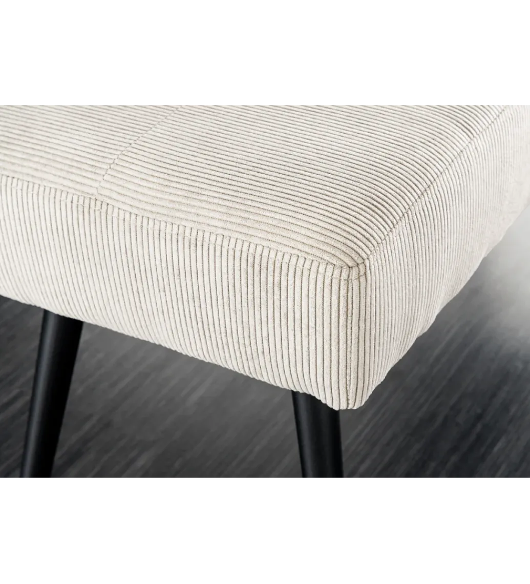 Ławka BOUTIQUE 100 cm beżowy sztruks*Invicta Interior Online