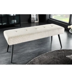 Ławka BOUTIQUE 100 cm beżowy sztruks*Invicta Interior Online