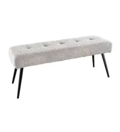 Ławka BOUTIQUE 100 cm tkanina bouclé szampański greige*Invicta Interior Sale