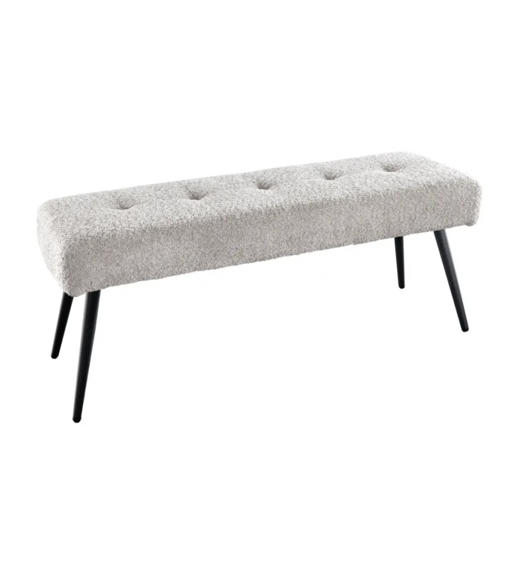 Ławka BOUTIQUE 100 cm tkanina bouclé szampański greige*Invicta Interior Sale