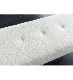 Ławka BOUTIQUE 100 cm tkanina bouclé biała*Invicta Interior Sale