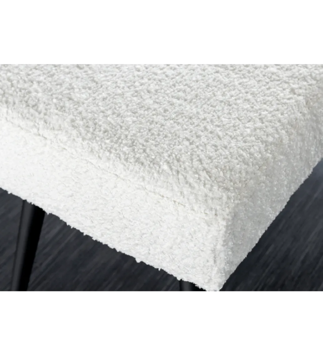 Ławka BOUTIQUE 100 cm tkanina bouclé biała*Invicta Interior Sale