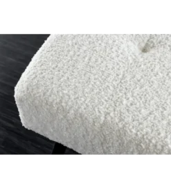 Ławka BOUTIQUE 100 cm tkanina bouclé biała*Invicta Interior Sale