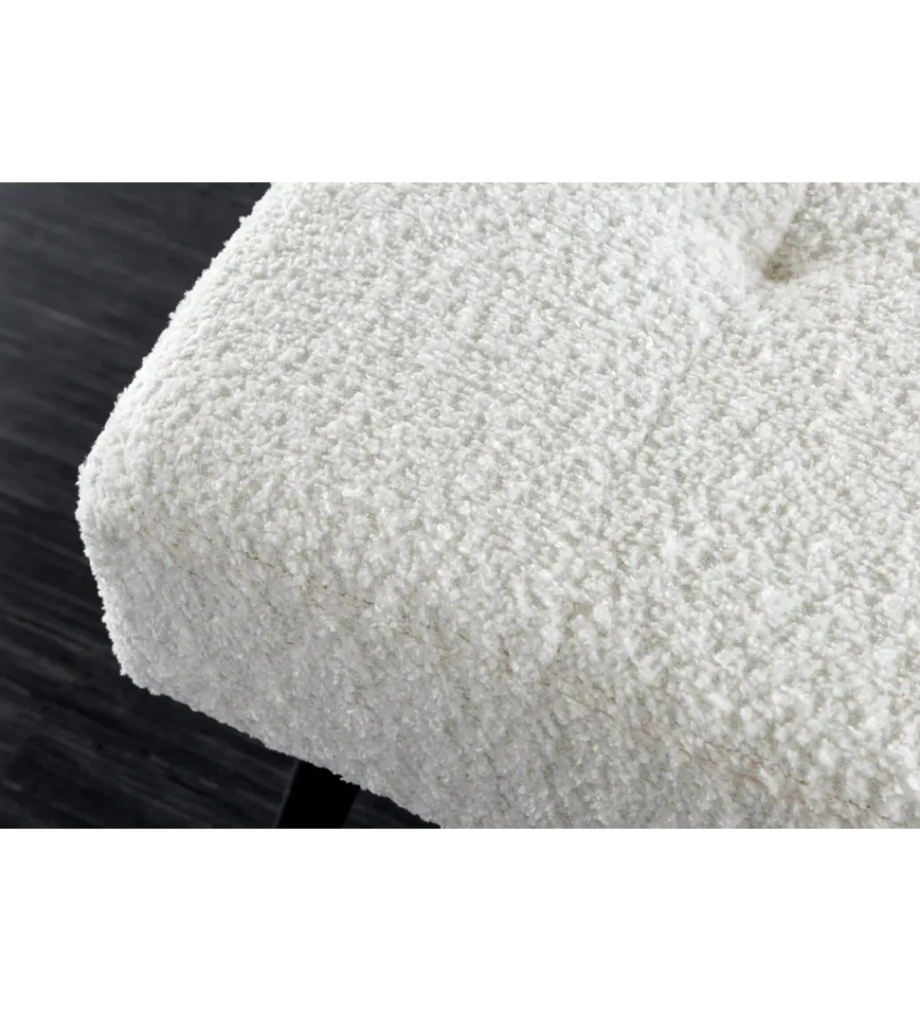 Ławka BOUTIQUE 100 cm tkanina bouclé biała*Invicta Interior Sale
