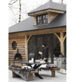 Ławka DEBER 190 cm drewno brązowe*J-Line Discount