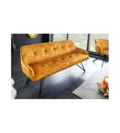 Ławka Edmonton 156 cm ciemna musztarda*Invicta Interior