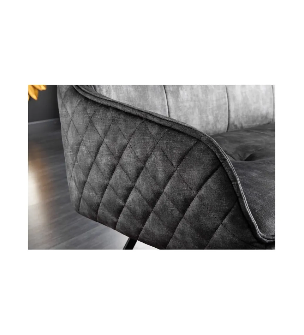 Ławka Edmonton 156 cm ciemnoszara*Invicta Interior Outlet