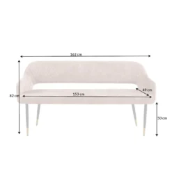 Ławka ETIENNE Paris 162 cm greige*Invicta Interior New