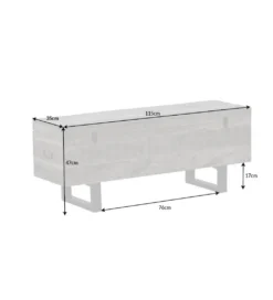 Ławka Factory Loft 115 cm mango szara*Invicta Interior