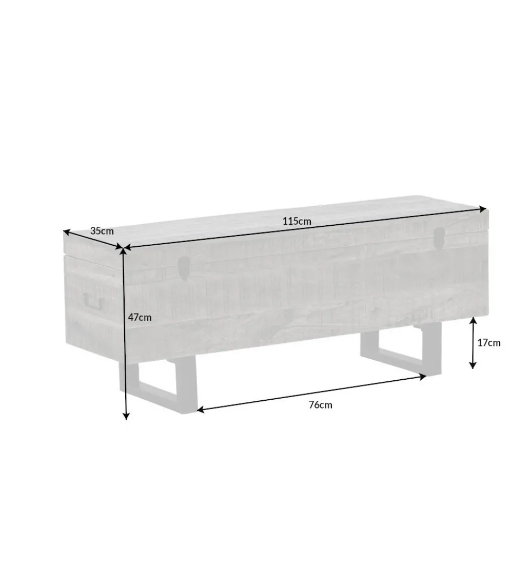 Ławka Factory Loft 115 cm mango szara*Invicta Interior