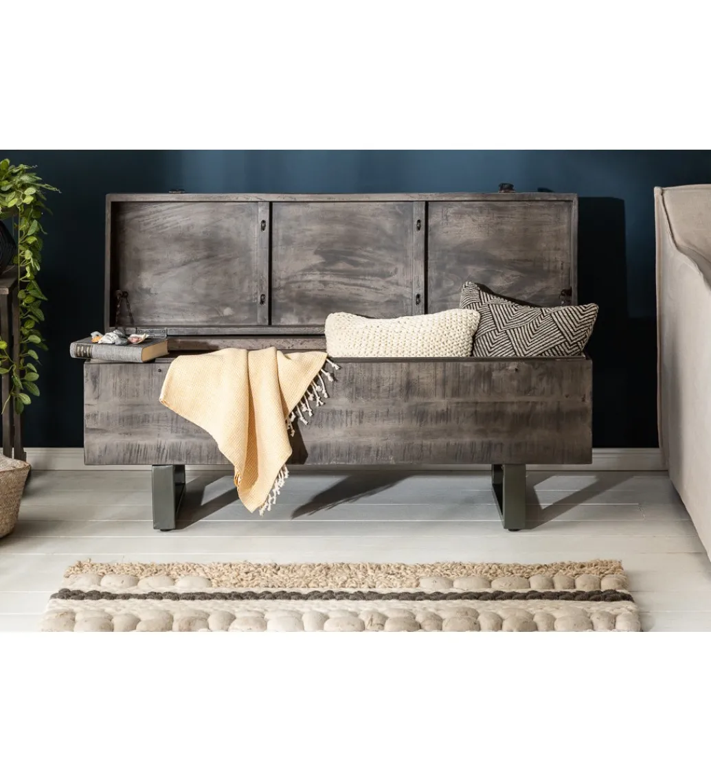 Ławka Factory Loft 115 cm mango szara*Invicta Interior
