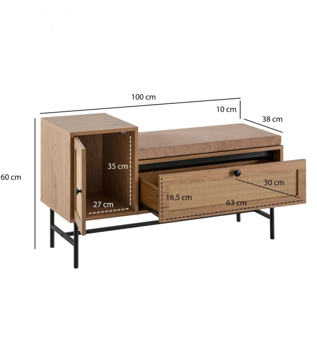 Ławka FONTA 100 cm w optyce dębu*WOHNLING, GERMANY Discount