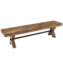Ławka GOLIATH 180 cm drewno sosny naturalny czarny*Invicta Interior Discount
