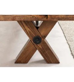 Ławka GOLIATH 180 cm drewno sosny naturalny czarny*Invicta Interior Discount