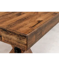 Ławka GOLIATH 180 cm drewno sosny naturalny czarny*Invicta Interior Discount