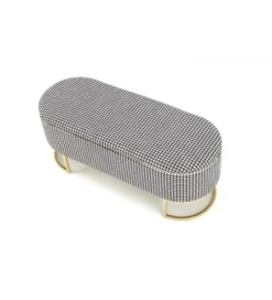 Ławka HARMONY 105 cm z pojemnikiem pepitka czarno biała*Halmar Online