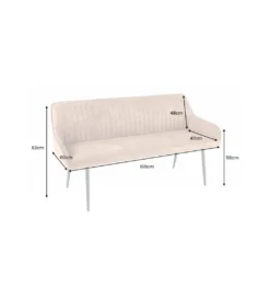 Ławka HAVIER Turin 160 cm brązowa*Invicta Interior Sale