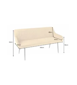 Ławka HAVIER Turin 160 cm musztardowo-żółta*Invicta Interior Clearance
