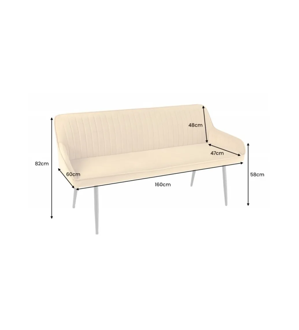 Ławka HAVIER Turin 160 cm musztardowo-żółta*Invicta Interior Clearance