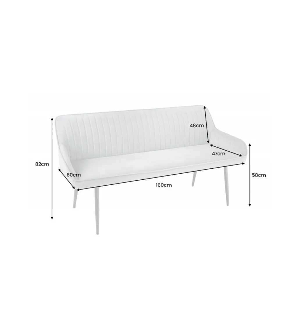 Ławka HAVIER Turin 160 cm srebrno-szara*Invicta Interior Online