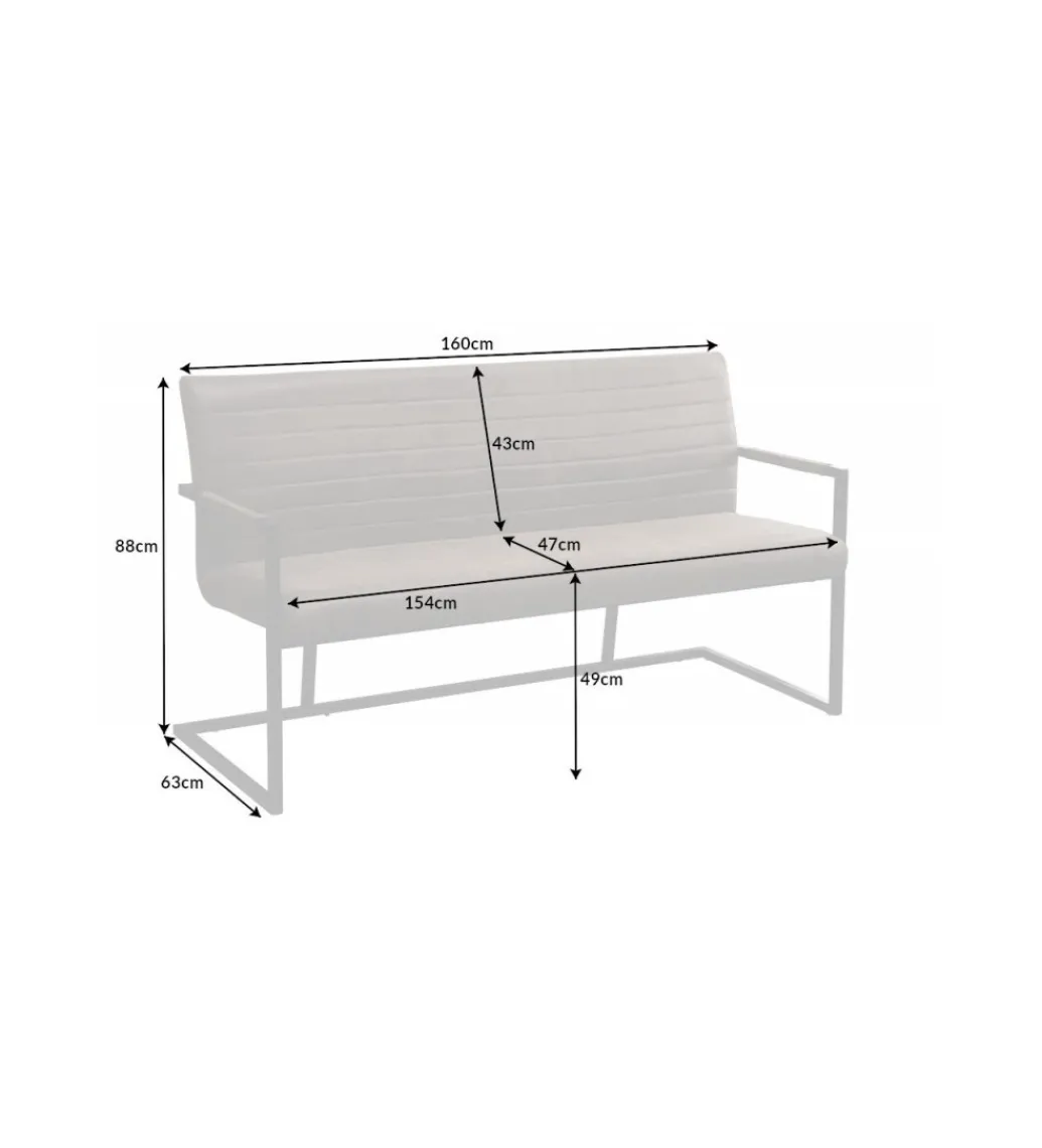 Ławka Imperial 160 cm taupe*Invicta Interior Hot