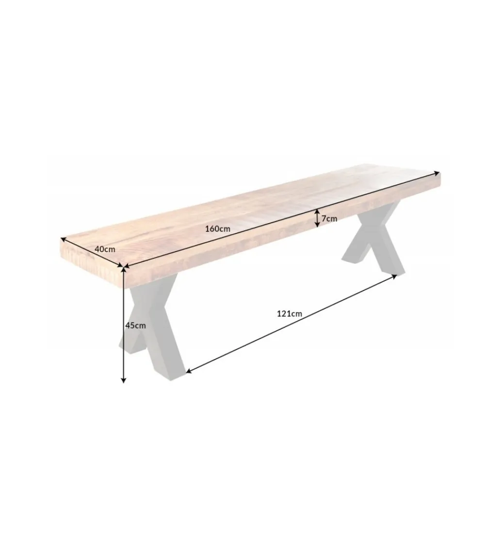 Ławka Iron Craft X 160 cm drewno Mango*Invicta Interior Outlet