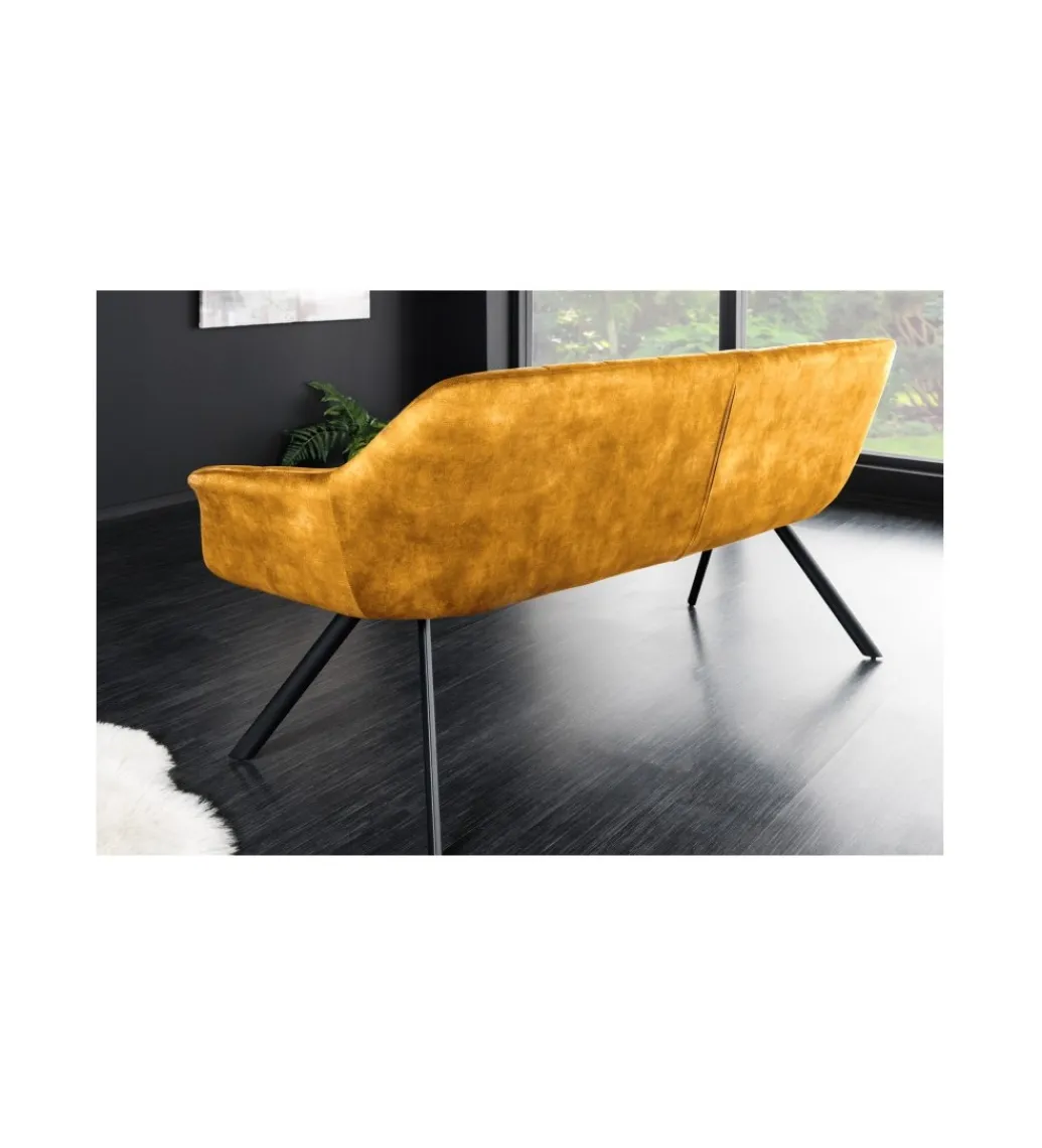 Ławka LUISA 165 cm ciemna musztarda*Invicta Interior New