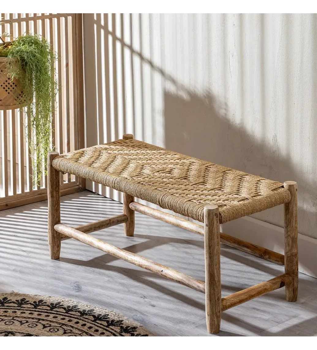 Ławka NEBERNLI 92 cm drewno mango naturalna*Zona-Design Discount