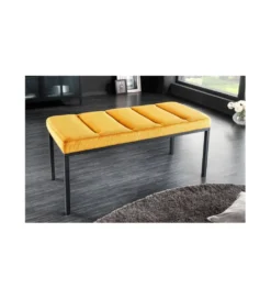 Ławka OLIWIA II 80 cm sztruks musztardowo- żółta*Invicta Interior Outlet