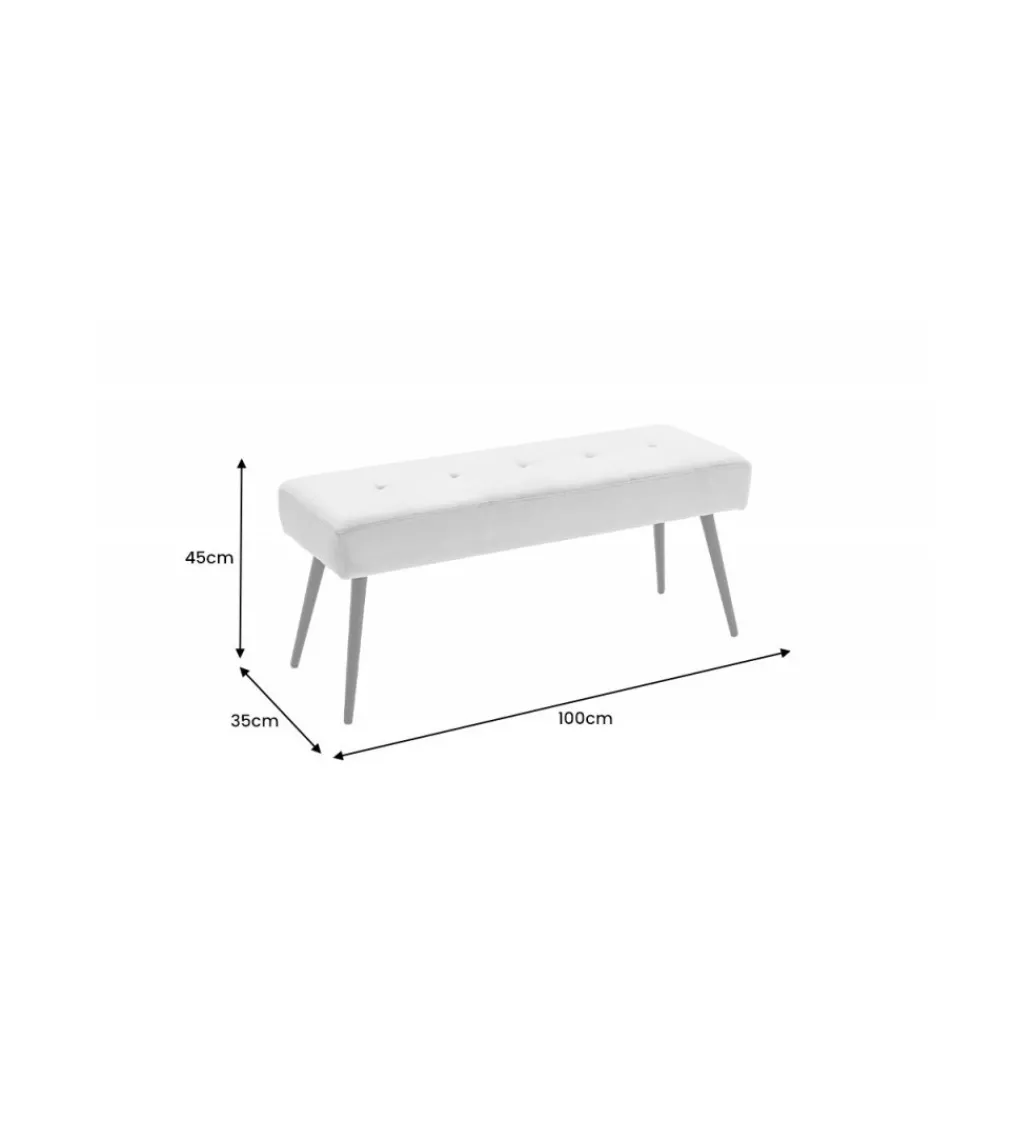 Ławka OLIWIA III 100 cm kremowa*Invicta Interior Discount