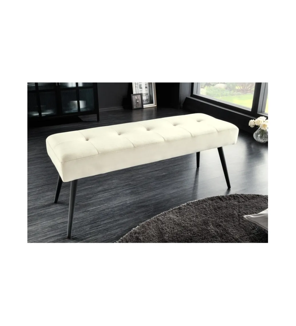 Ławka OLIWIA III 100 cm kremowa*Invicta Interior Discount