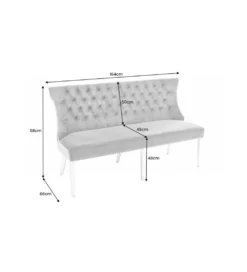 Ławka OXANA Modern Barock 164 cm Szara*Invicta Interior Clearance